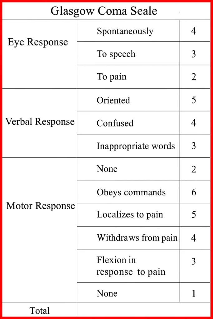 glasgow coma scale (Neurological examination)