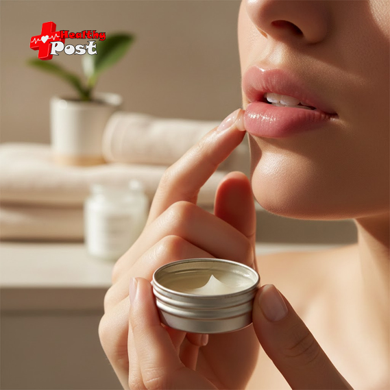 Applying a thin layer of soothing balm helps protect lips and support healing