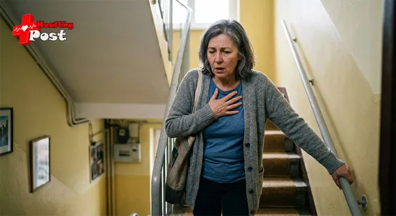 Patient feeling tired and short of breath on stairs after previous heart stent treatment