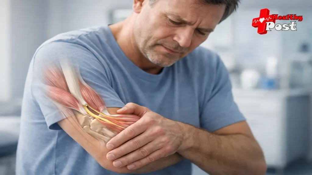 A medical specialist demonstrating targeted radial tunnel syndrome exercises and nerve glides to relieve deep forearm nerve compression.