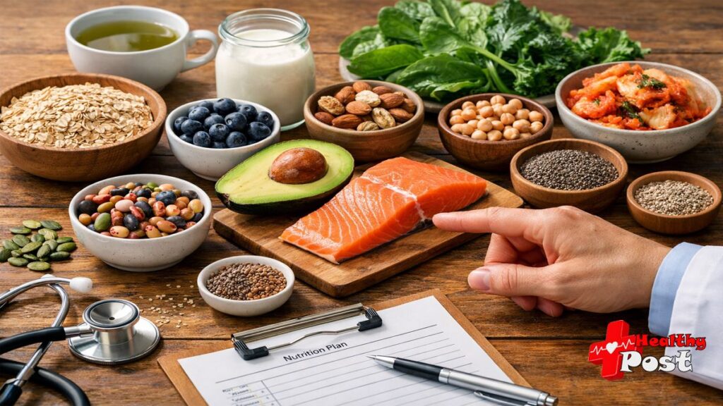 Clinical benefits of functional foods for metabolic health shown through oats, salmon, yogurt, berries, legumes, and fermented foods