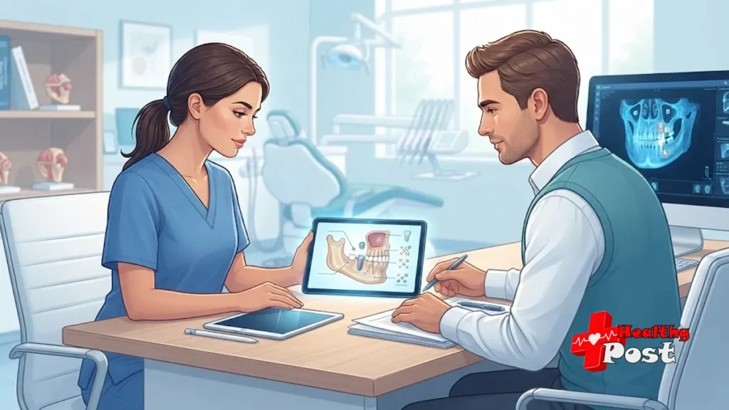 Dental clinician and billing specialist reviewing bone graft coding for extraction sockets, implant sites, and sinus augmentation
