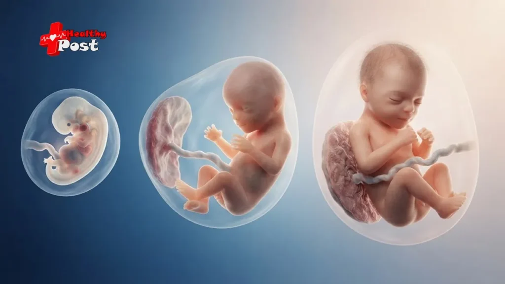 fetal development stages from embryo to near-term baby