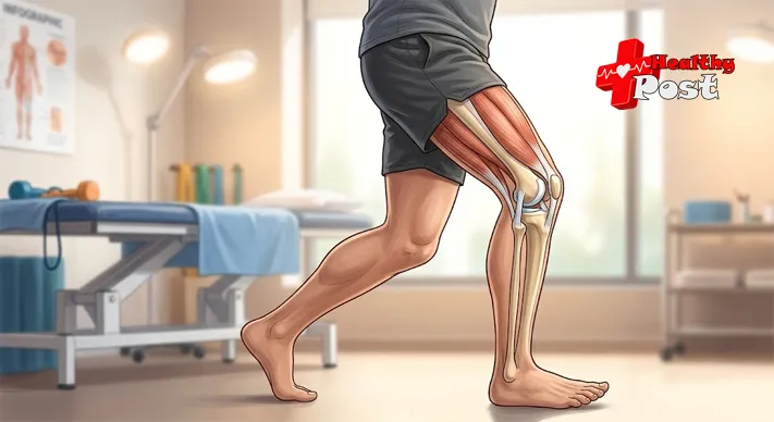 Knee Buckling: Causes, Symptoms, Treatment and When to See a Doctor 2 Medical illustration showing a knee joint becoming unstable during walking
